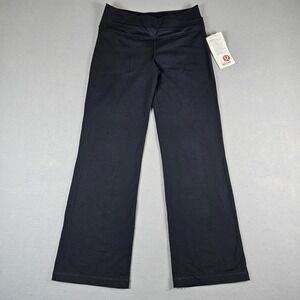 Lululemon Astro Pants Womens 10 Black Stretch Low Rise Straight Wide Leg NWT